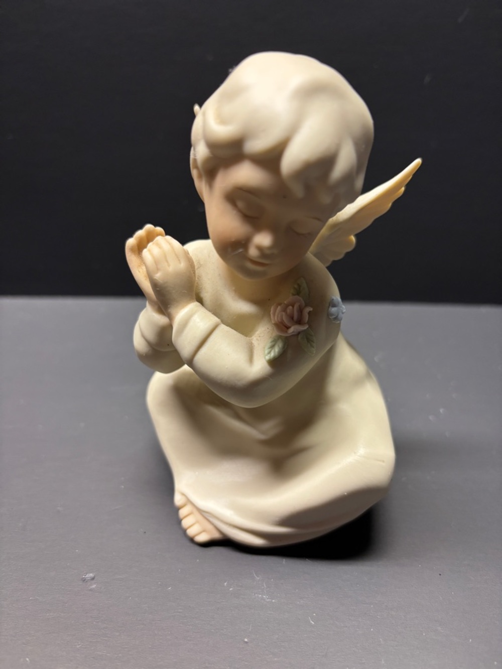 Homco Bisque Porcelain Angel Figurine signed 1991
